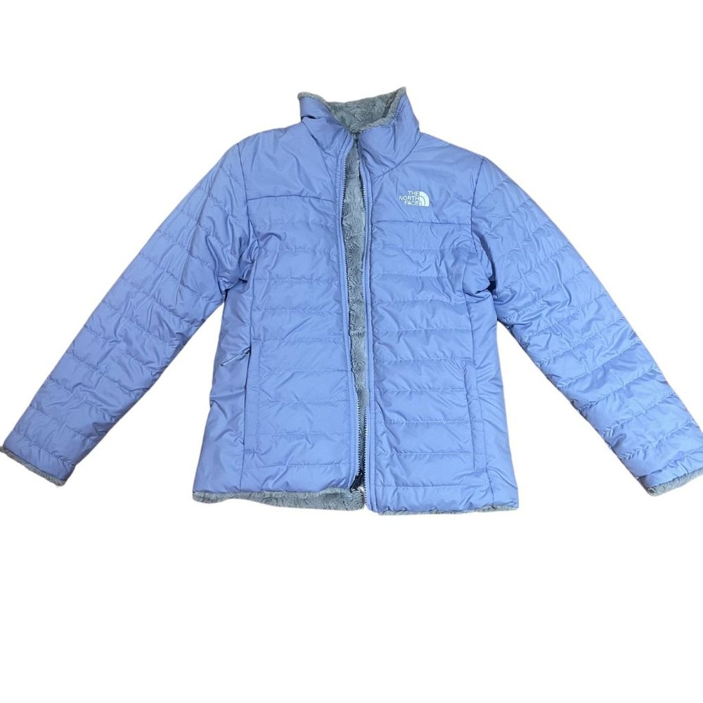 Girls Northface Periwinkle Reversible Mossbud Jacket Size Large